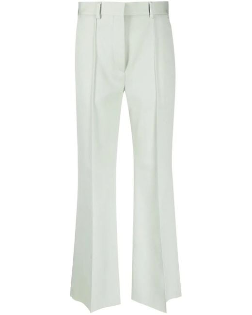 Lanvin White Cropped Flared Trousers