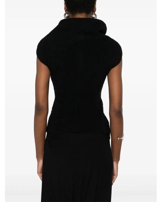 Rick Owens Black Cowl Neck Top