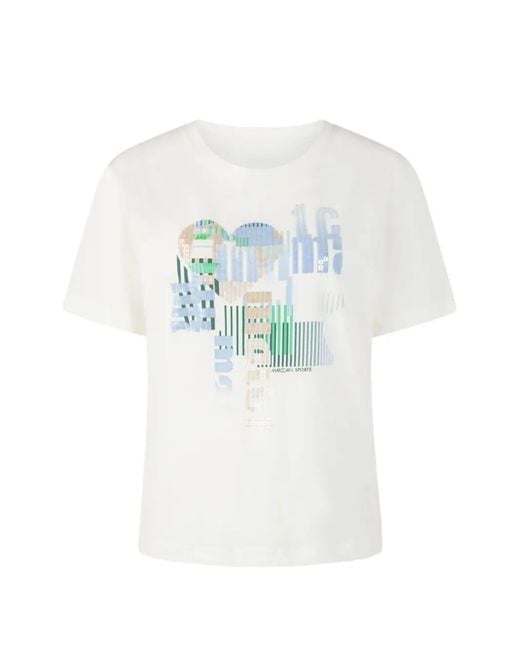 Marc Cain White Graphic Print T-Shirt