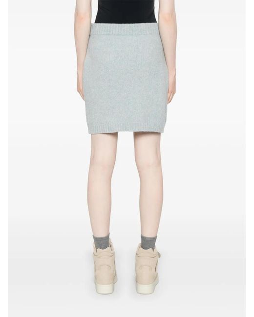 Allude Blue Marl-Knit Mini Skirt