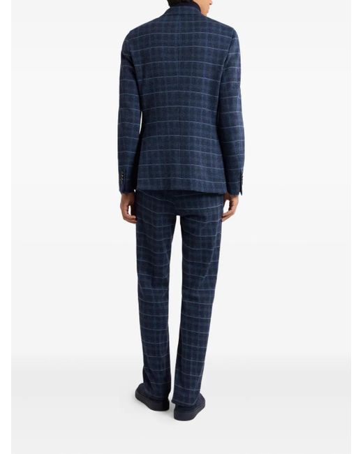Etro Blue Check-Motif Quilted Jacket for men