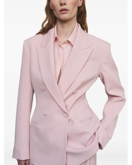 Another Tomorrow Pink Darted-Waist Shirt