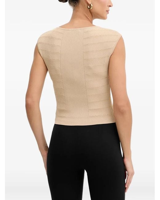 Guess Blue Button Ribbed Top