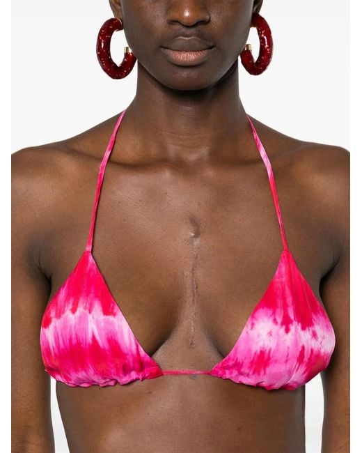 P.A.R.O.S.H. Pink Tie-Dye Silk Bralette