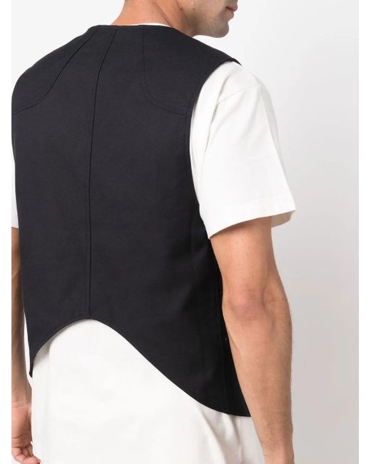 Ambush Blue Buckle-Fastening V-Neck Gilet for men