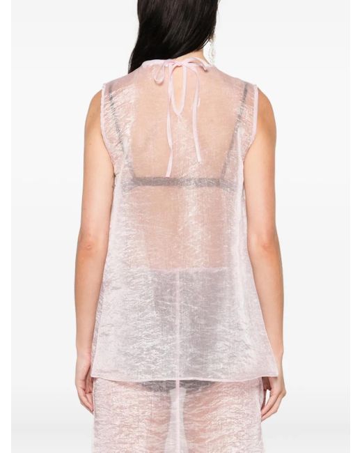 Top Smanicato A Fiori di CECILIE BAHNSEN in Pink