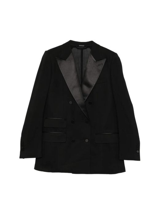 Tom Ford Black Double-Breasted Buttoned Blazer