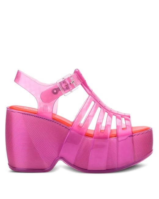 Melissa Pink Platform Cage Sandals
