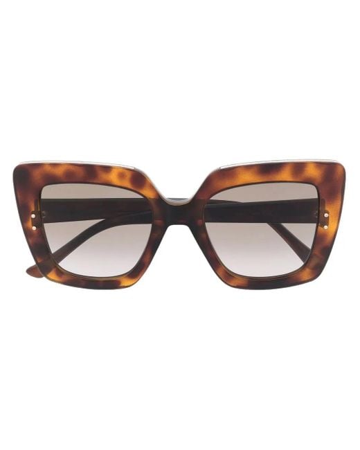 Jimmy Choo Brown Tortoiseshell-Effect Tinted Sunglasses