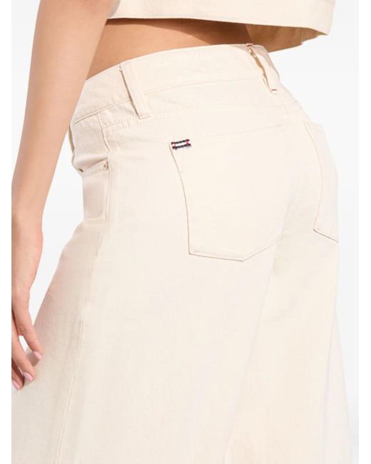 Alice + Olivia White Slay Heart Pocket Front Wide-Leg Jeans