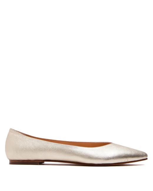House Of Ballerinas White Diane Pointed-Toe Ballet Flats