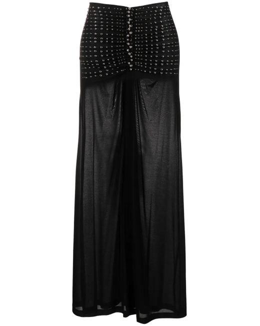 Rabanne Black High-Waisted Studded Skirt