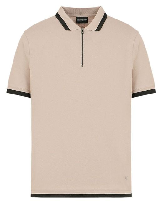 Emporio Armani Natural Logo-embossed Cotton Polo Shirt for men