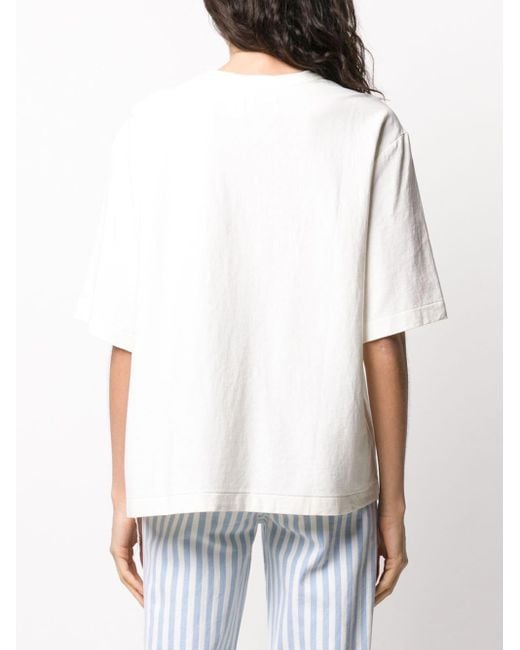 Tanaka White Boxy-fit T-shirt