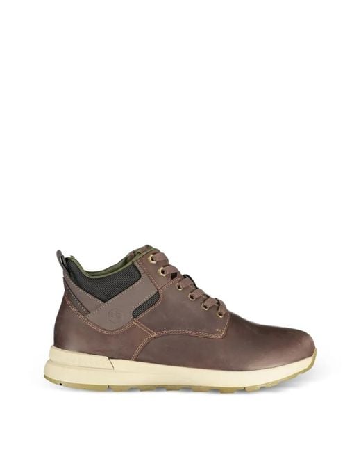 Lumberjack Brown Dominic Chukka Lace-Up Panelled Ankle Boots for men