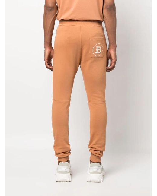 Pantalones de chándal con logo estampado Balmain de hombre de color Natural