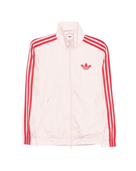 Adidas Pink Logo-Embroidered Track Jacket