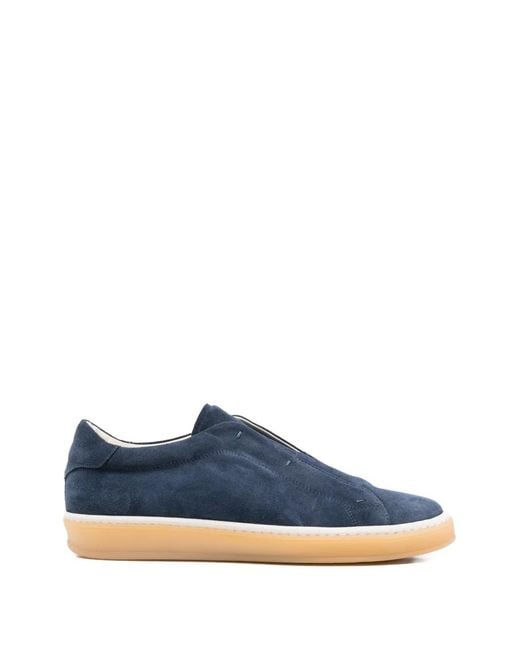 Eleventy Blue Slip-On Suede Sneakers for men