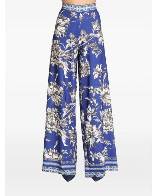 Alice + Olivia Blue Athena Palazzo Pants