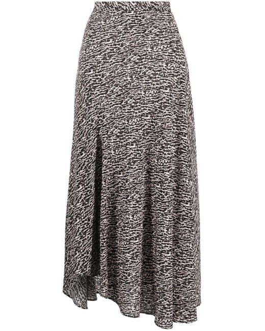 Isabel Marant Gray Sakura Abstract-print Maxi Skirt