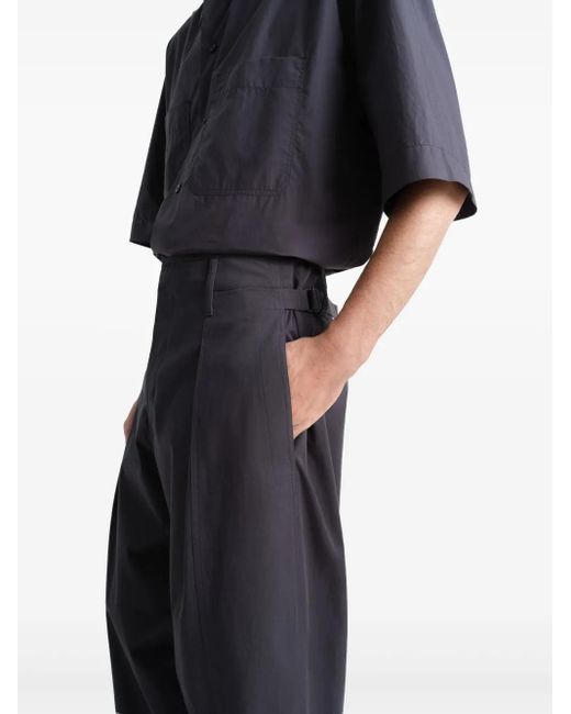 Lemaire Blue Maxi Pleated Pants for men