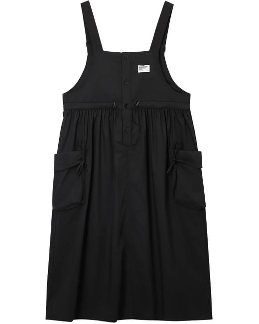 Musium Div. Black Logo-Patch Midi Dress