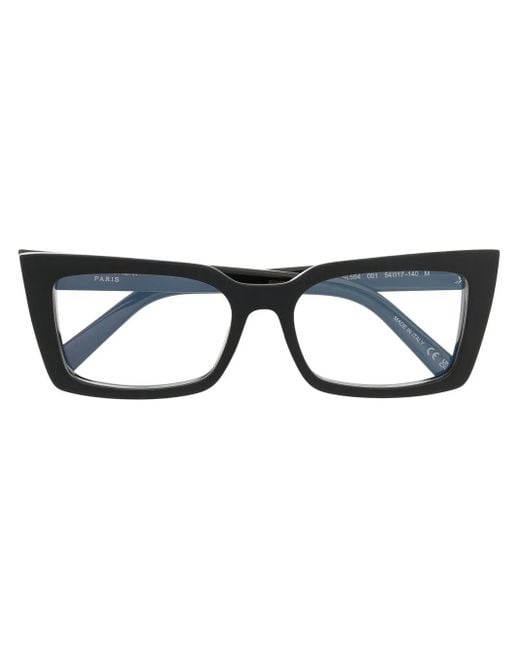 Saint Laurent Black Sl554 Square Eyeglass Frames