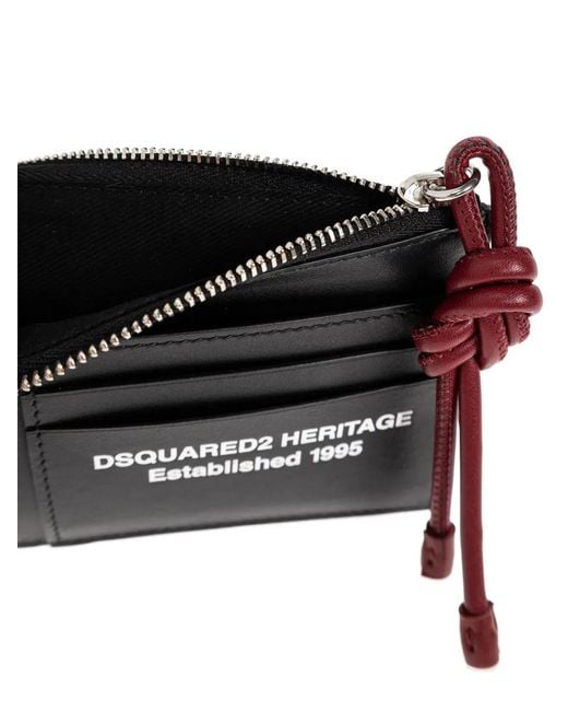 Portacarte Con Nodo di DSquared² in Black da Uomo