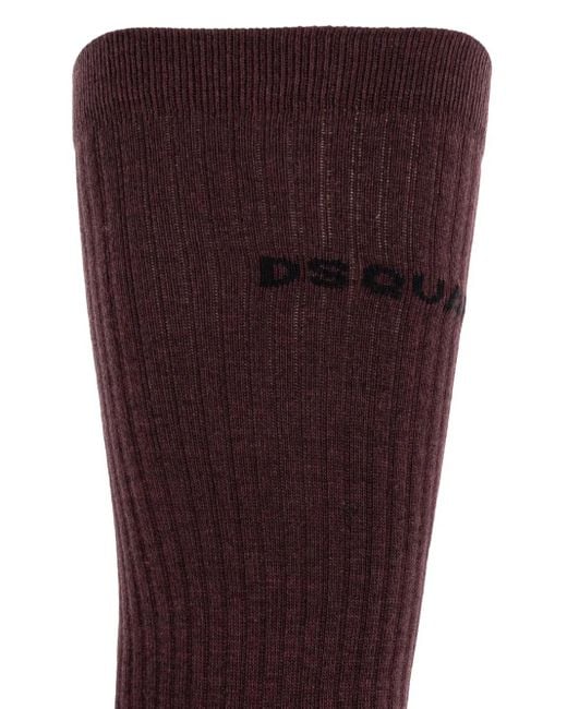 DSquared² Purple Logo-Detail Socks for men