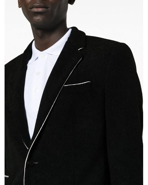 Philipp Plein Black Single-Breasted Chenille Suit for men