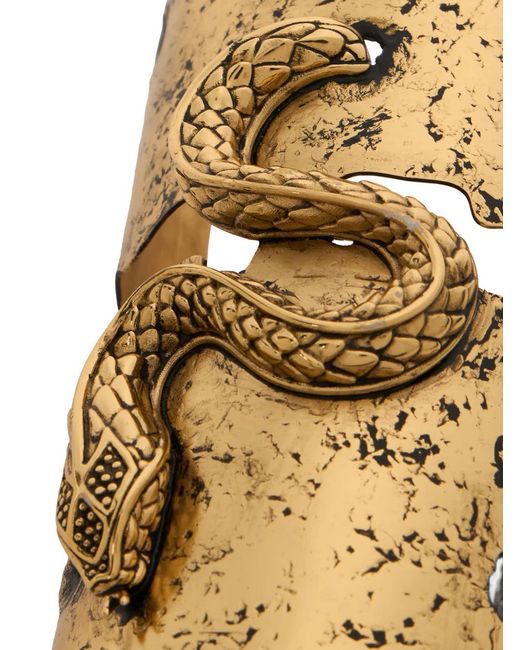 Roberto Cavalli Metallic Serpent-Detail Cuff Bracelet