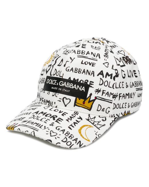 Casquette à imprimé façon graffiti Dolce & Gabbana pour homme en coloris  Blanc | Lyst