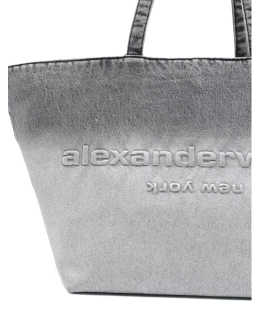 Alexander Wang Gray Denim Punch Large Tote