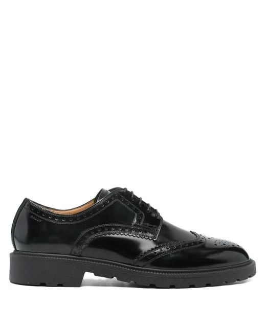 Bally Black Flat Shoes for men