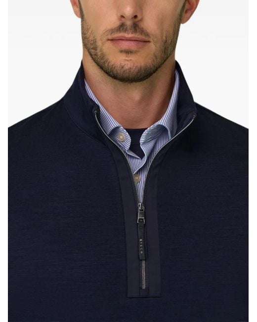 Boggi Blue Quarter-Zip Sweatshirt for men