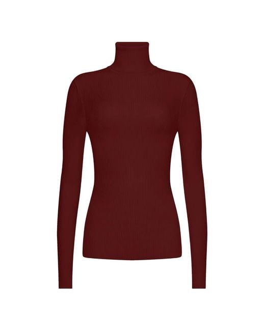 Wolford Red Merino Wool Long-Sleeve Top