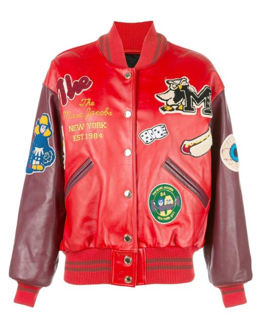 Marc Jacobs Red The Varsity Patchwork Jacket