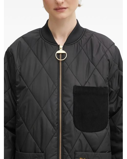 Barbour Gewatteerd Jack in het Black