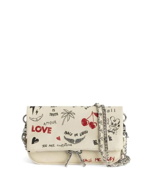 Zadig & Voltaire Rock Nano Love Tag Mini-Tas in het Natural