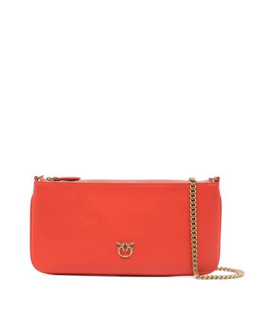 Pinko ホリゾンタル フラット ショルダーバッグ Red