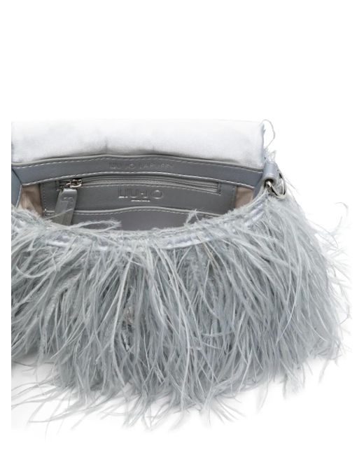 Liu Jo White Ice-Colored Mini Bag With Soft Feathers