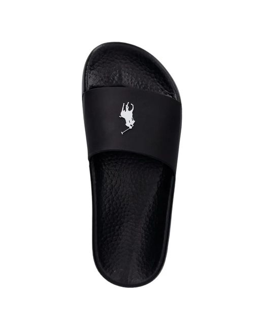 Polo Ralph Lauren White Logo-Print Slides
