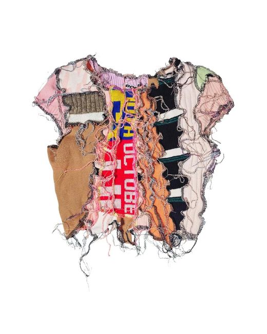 Borbala Pink Patchwork Short-Sleeve T-Shirt
