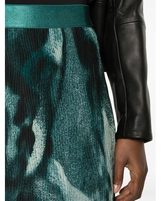 Boss Green Evibelle Abstract-Print Pleated Skirt