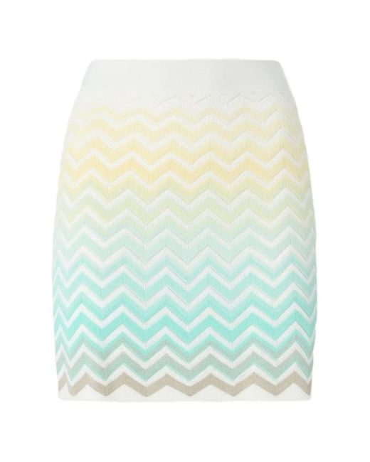 Missoni Blue Jupe Plissée À Chevrons