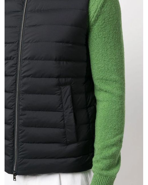 Herno Black Padded Zip-Up Gilet for men
