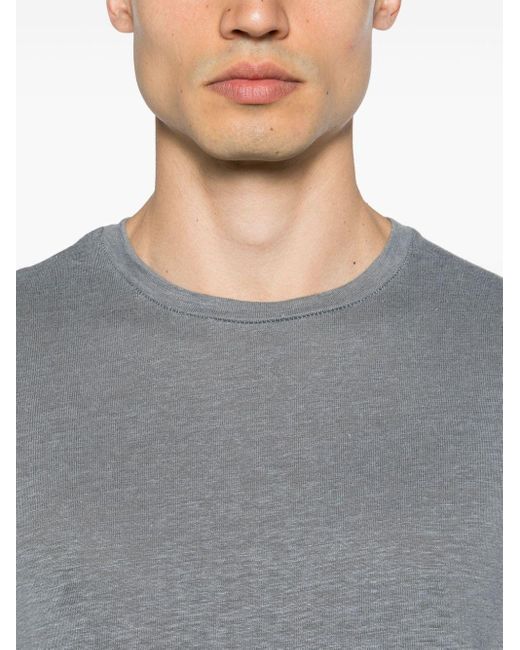 T-shirt en lin mélangé Majestic Filatures pour homme en coloris Gray