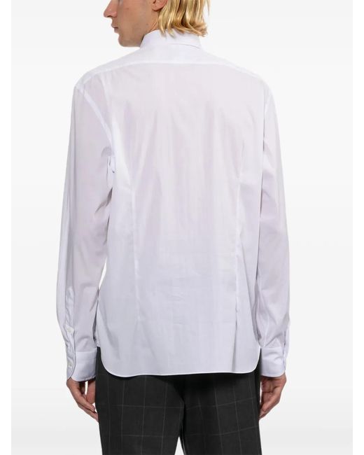Junya Watanabe White Graphic-Print Long-Sleeve Shirt for men