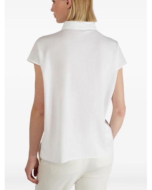Zanone White Keyhole-Detailed Blouse
