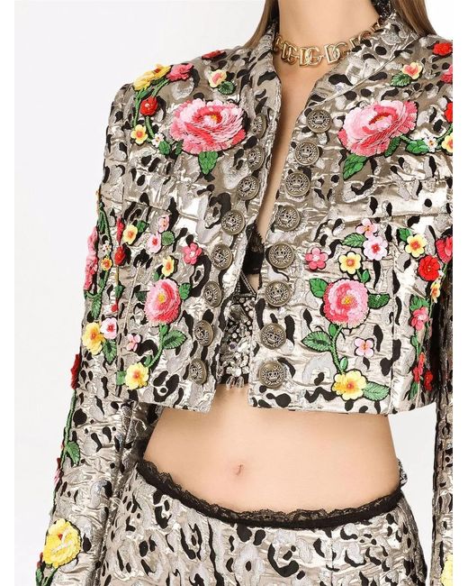 Dolce & Gabbana Multicolor Spencer Embroidered Jacquard Jacket